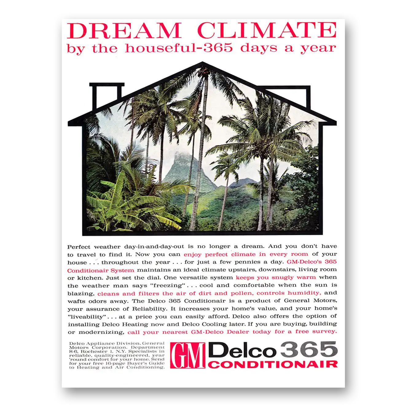 1961 GM Delco Conditionair Dream Climate Vintage Magazine Print Ad