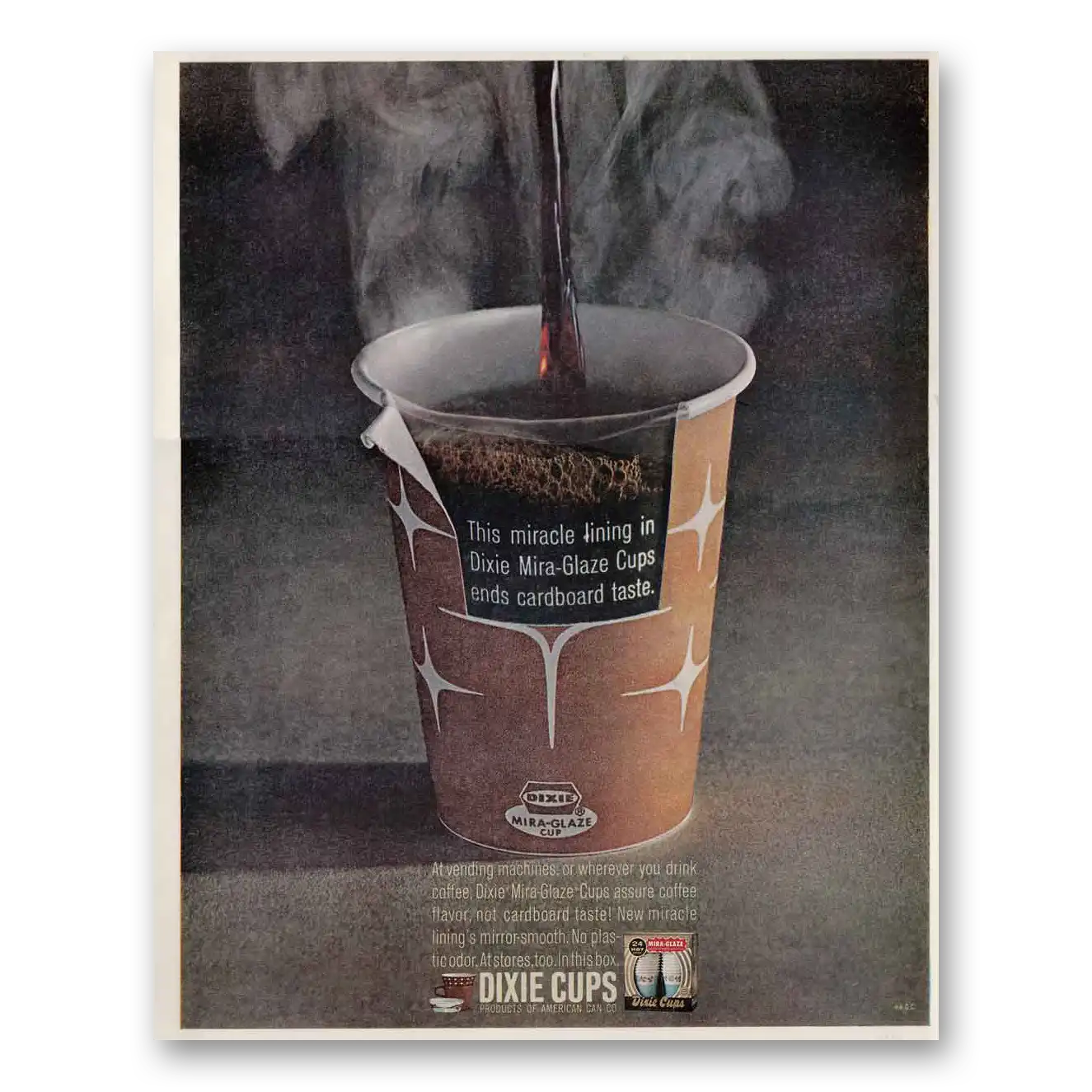 1961 Dixie Cup Miracle Lining Vintage Magazine Print Ad