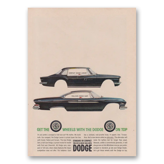 1961 Dodge Get the Wheels With the Dodge Vintage Magazine Print Ad