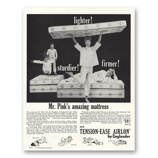 1961 Englander Mattress Mr Pinks Amazing Mattress Vintage Magazine Print Ad