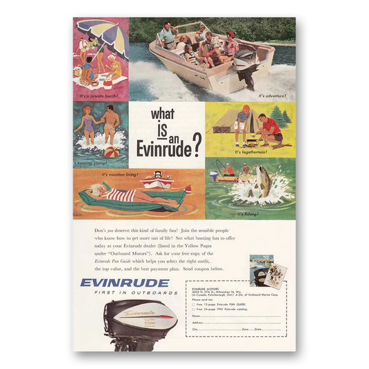 1961 Evinrude What is an Evinrude Vintage Magazine Print Ad