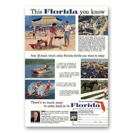 1961 Florida This Florida You Know Vintage Magazine Print Ad