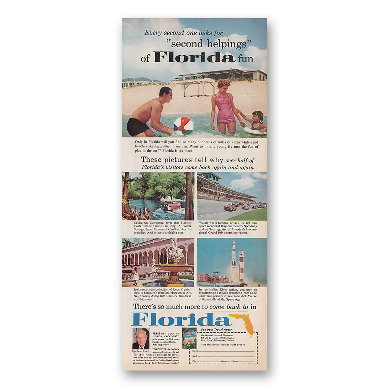 1961 Florida Second Helpings of Florida Vintage Magazine Print Ad