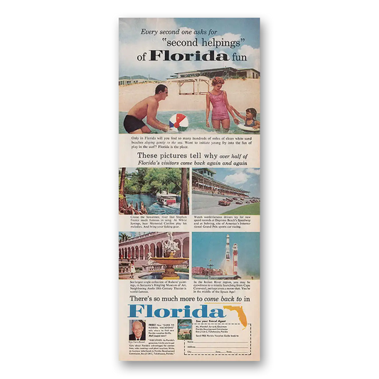 1961 Florida Second Helpings of Florida Vintage Magazine Print Ad