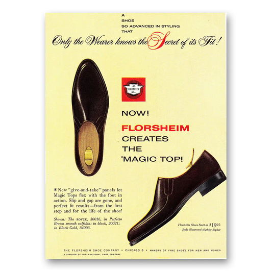 1961 Florsheim Shoes Creates the Magic Top Vintage Magazine Print Ad