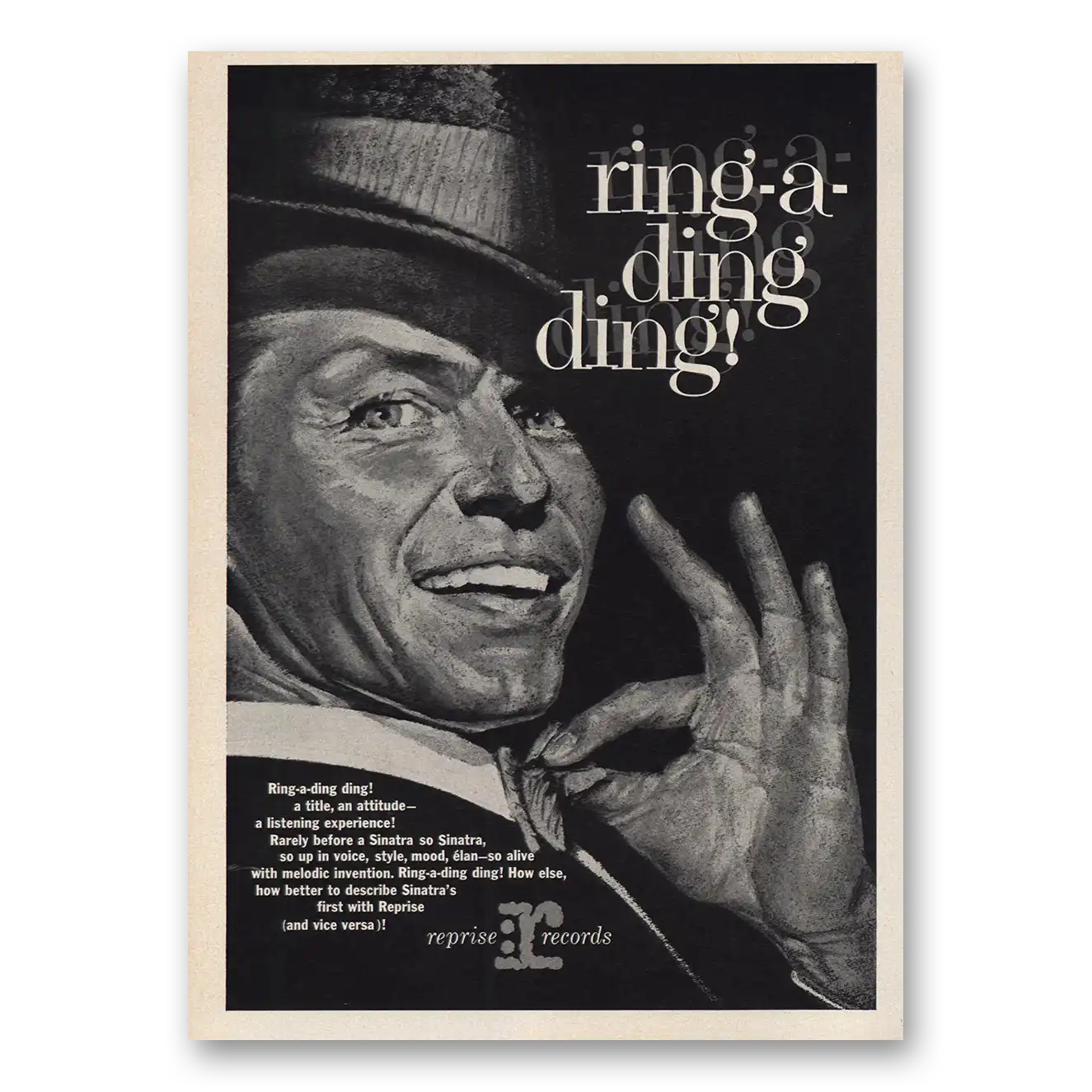 1961 Reprise Records Ring a Ding Ding Vintage Magazine Print Ad