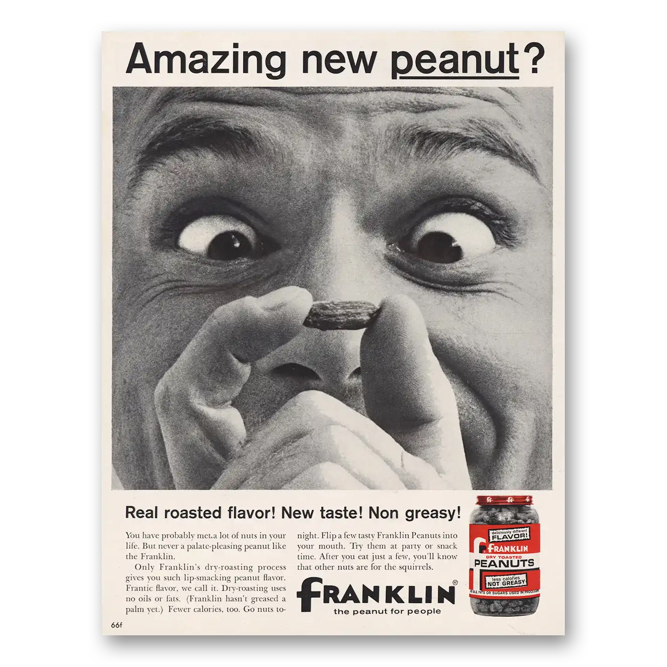 1961 Franklin Peanuts Amazing New Peanut Vintage Magazine Print Ad