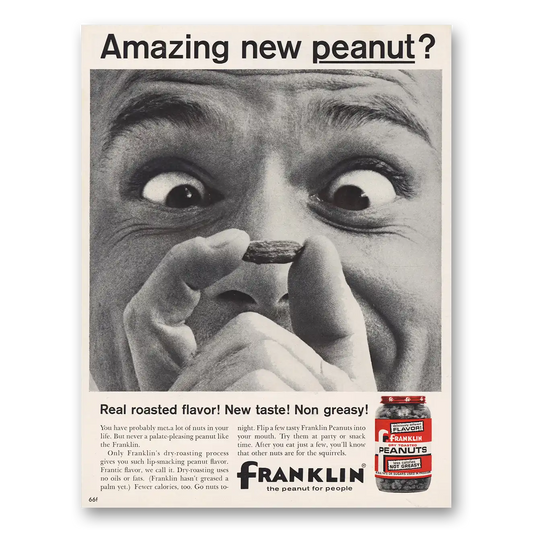 1961 Franklin Peanuts Amazing New Peanut Vintage Magazine Print Ad