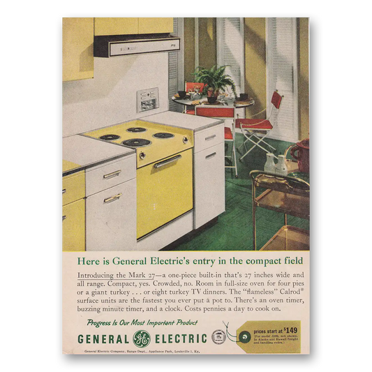 1961 General Electric Range Entry In the Compact Field Vintage Magazine Print Ad