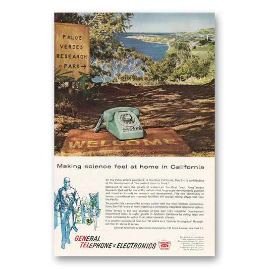 1961 General Telephone GTE Palos Verdes Research Park Vintage Magazine Print Ad