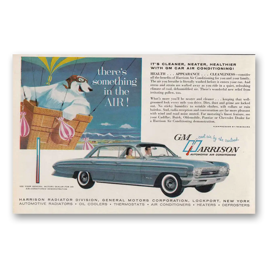 1961 GM Harrison Air Conditioning Theres Something in the Air Vintage Magazine Print Ad