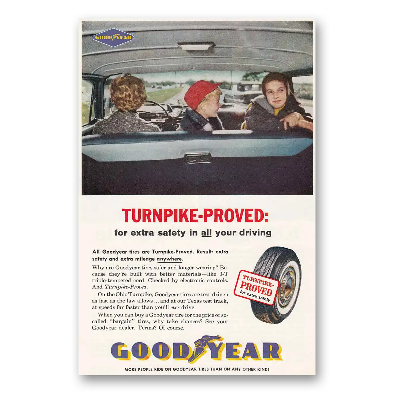 1961 Goodyear Tires Turnpike Proved Vintage Magazine Print Ad