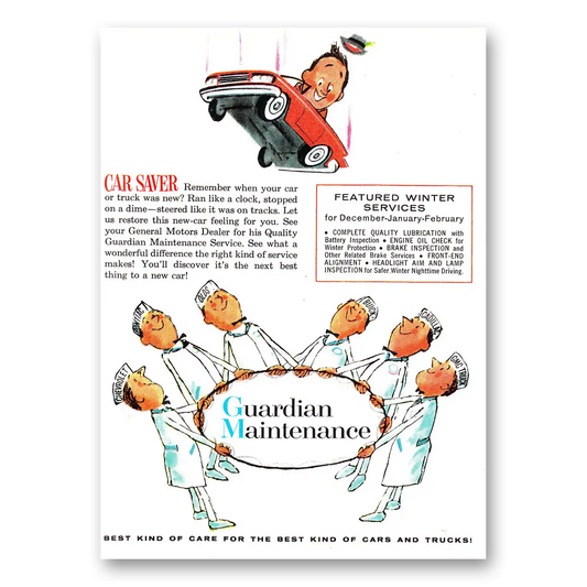 1961 Guardian Maintenance Car Saver Vintage Magazine Print Ad