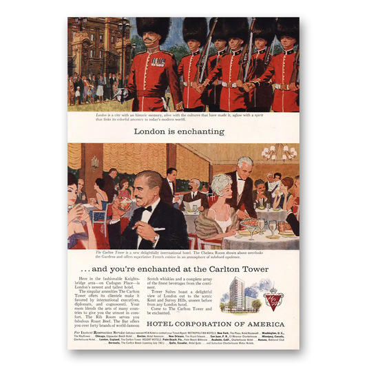 1961 Hotel Corporation of America London Is Enchanting Vintage Magazine Print Ad