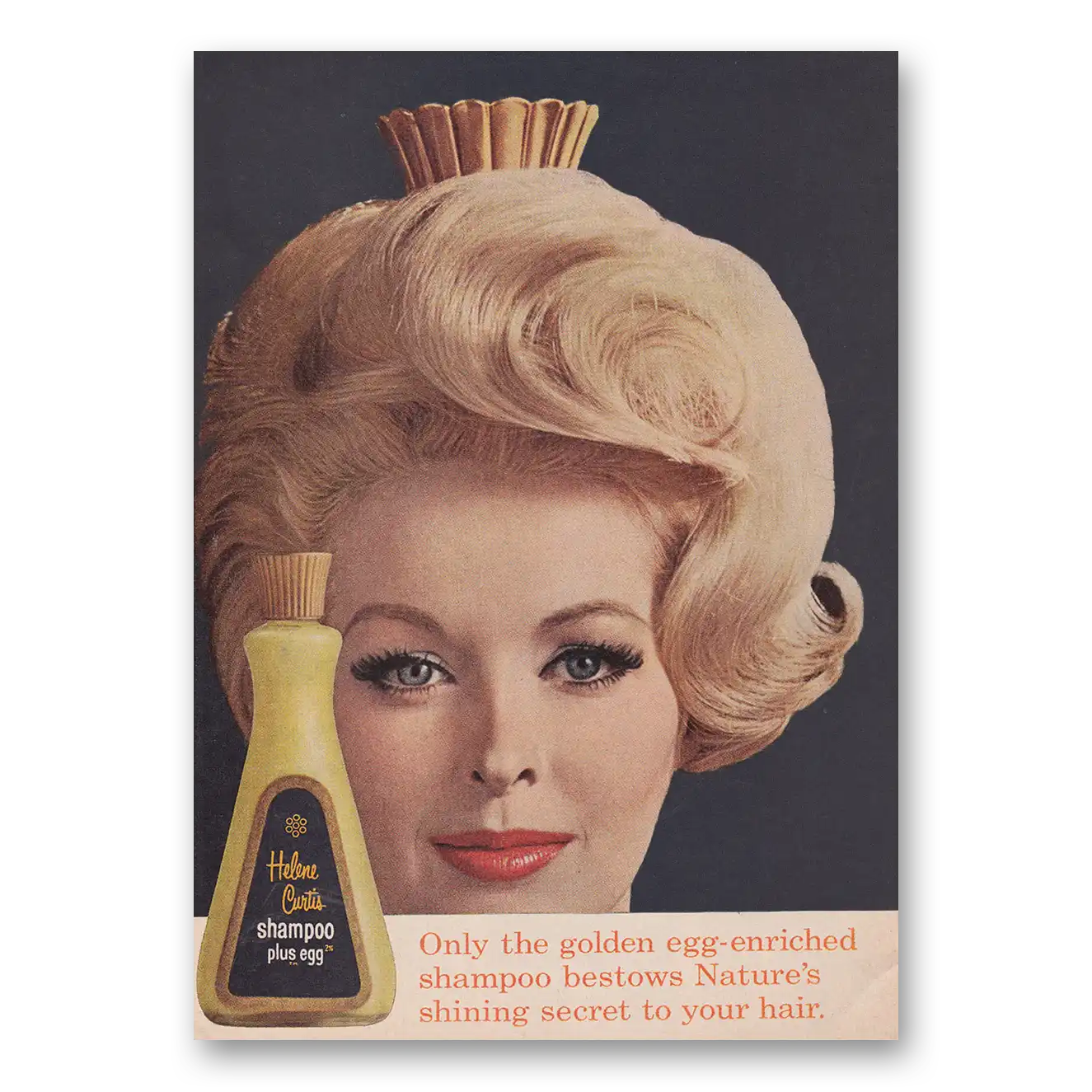 1961 Helene Curtis Shampoo Only the Golden Egg Vintage Magazine Print Ad