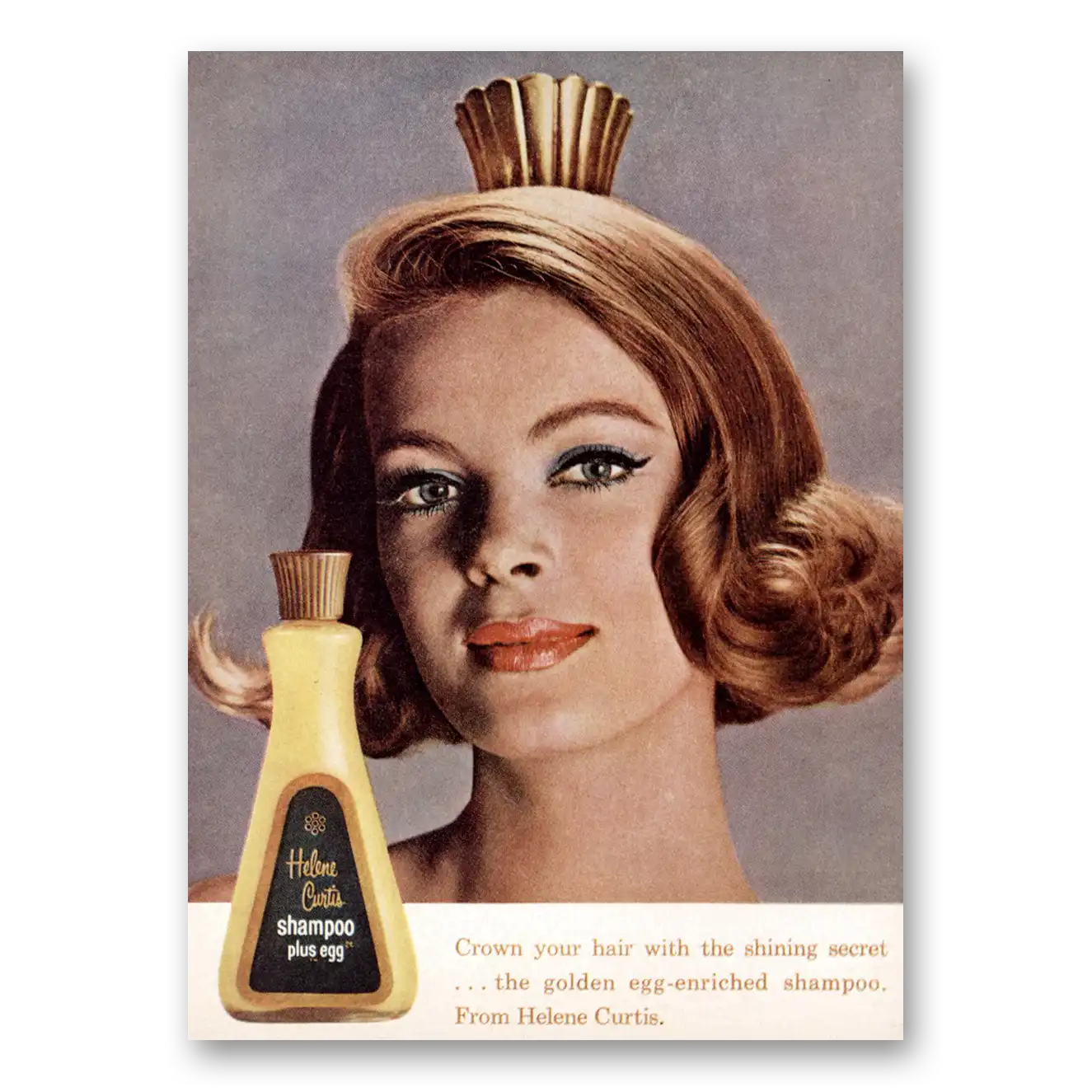 1961 Helene Curtis Shampoo Crown Your Hair Vintage Magazine Print Ad