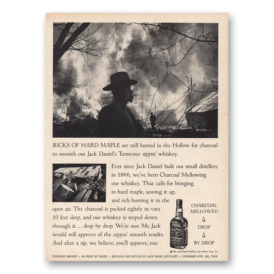 1961 Jack Daniels Ricks of Hard Maple Vintage Magazine Print Ad