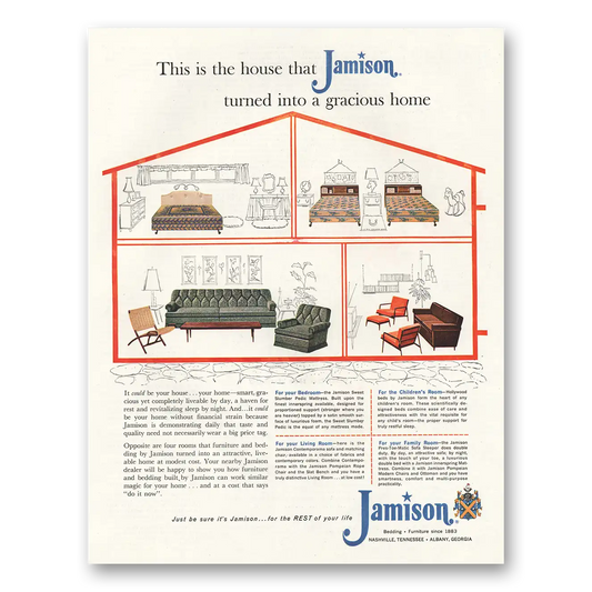 1961 Jamison Furniture Turned into a Gracious Home Vintage Magazine Print Ad