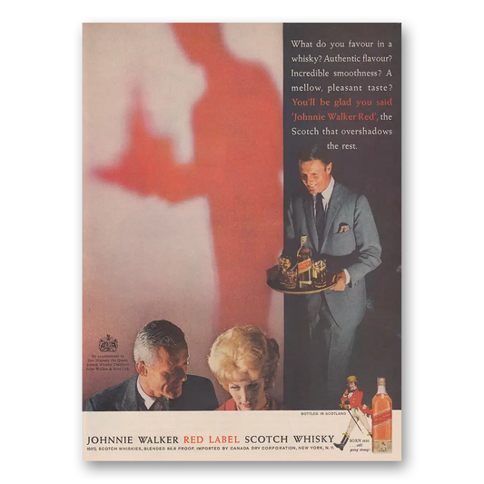 1961 Johnnie Walker Red Label What Do You Favour In a Whisky Vintage Magazine Print Ad