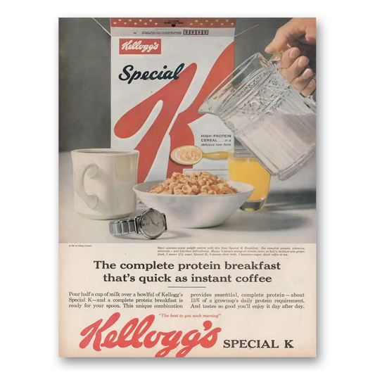 1961 Kelloggs Special K Complete Protein Break Vintage Magazine Print Ad