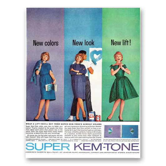 1961 Super Kem Tone Paint What A Lift Get Vintage Magazine Print Ad