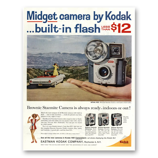 1961 Kodak Brownie Camera Midget Camera Brownie Starmite Vintage Magazine Print Ad