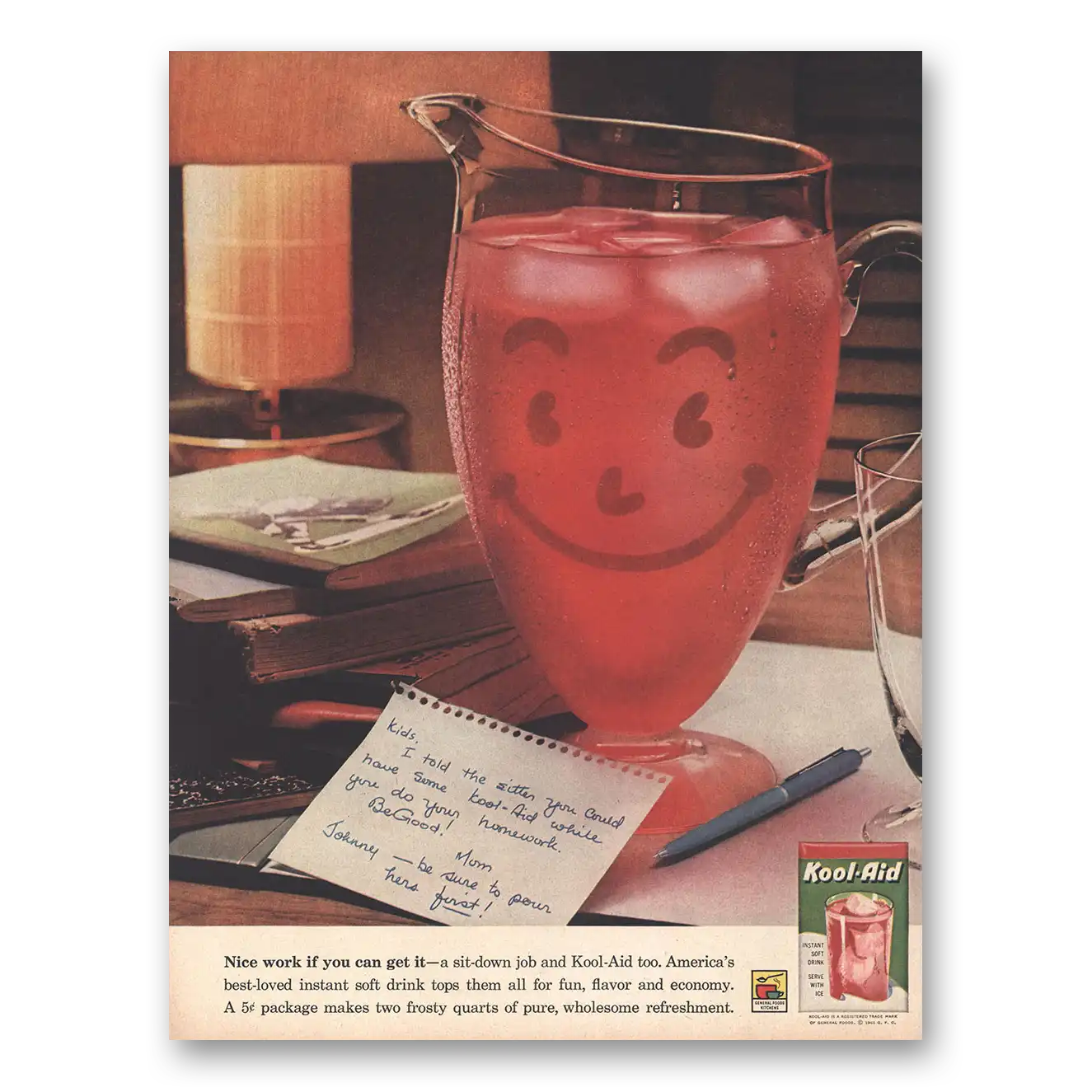 1961 Kool Aid Nice Work If You Can Get It Vintage Magazine Print Ad