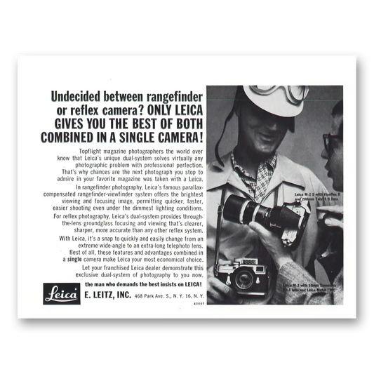 1961 Leica Cameras Rangefinder or Reflex Camera Vintage Magazine Print Ad