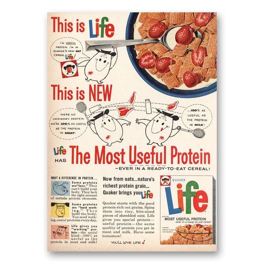 1961 Life Cereal Most Powerful Protein Vintage Magazine Print Ad