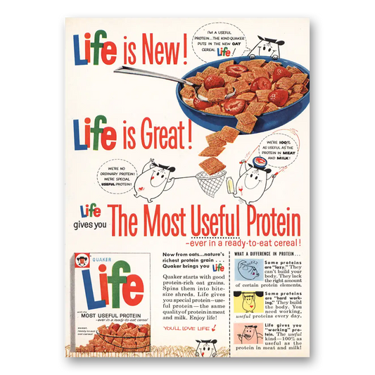 1961 Life Cereal Life Is New Life Is Great Vintage Magazine Print Ad