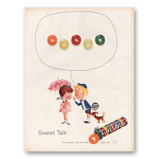 1961 Life Savers Sweet Talk Vintage Magazine Print Ad