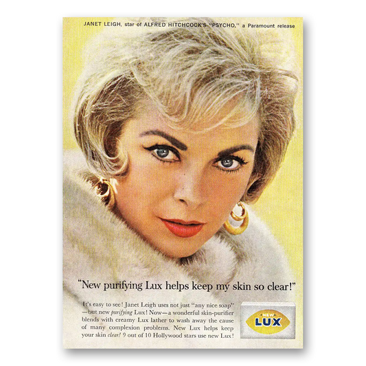 1961 Lux Soap Janet Leigh Psycho Purifying Lux Vintage Magazine Print Ad