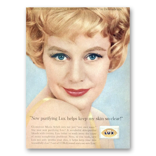 1961 Lux Soap Glamorous Maria Schell Vintage Magazine Print Ad