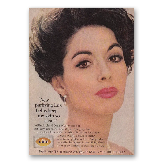 1961 Lux Soap Dana Wynter Purifying Vintage Magazine Print Ad