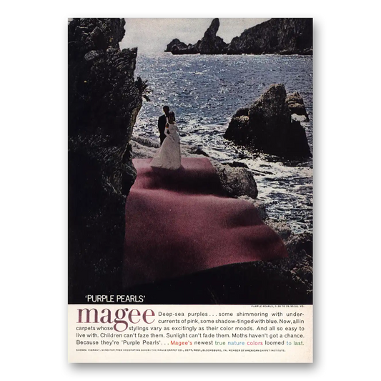 1961 Magee Carpet Purple Pearls Vintage Magazine Print Ad