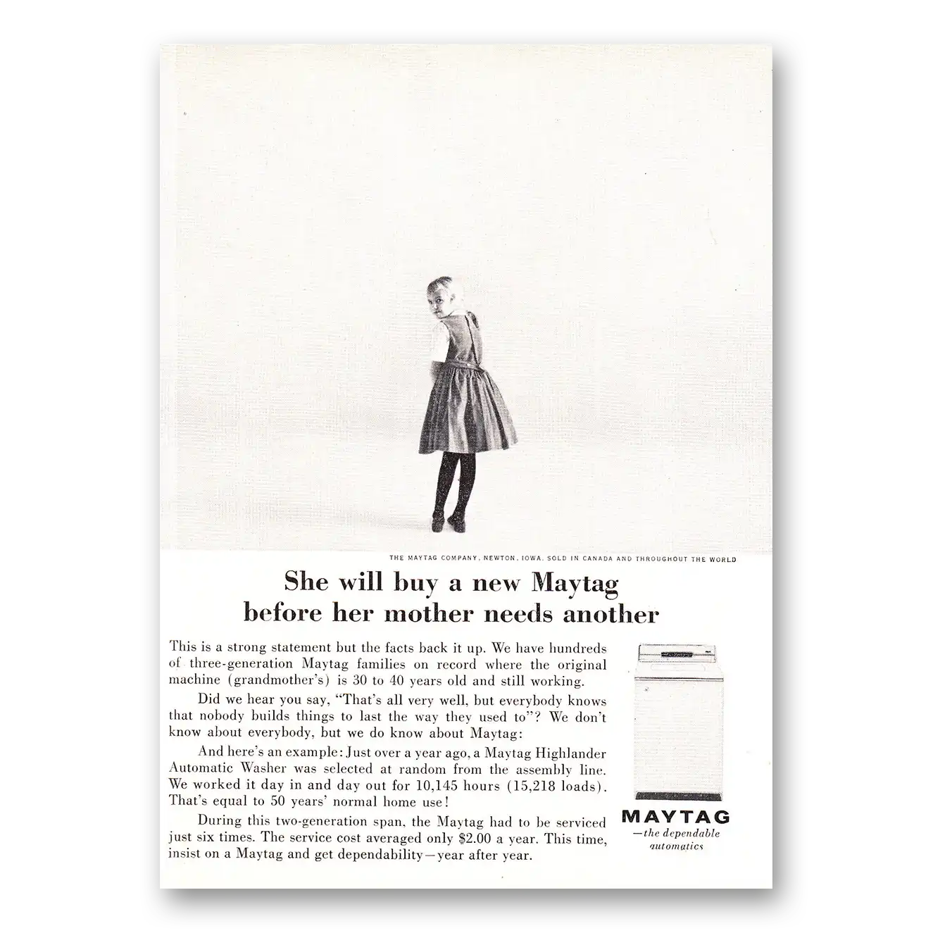 1961 Maytag Washer She Will Buy a New Maytag Vintage Magazine Print Ad