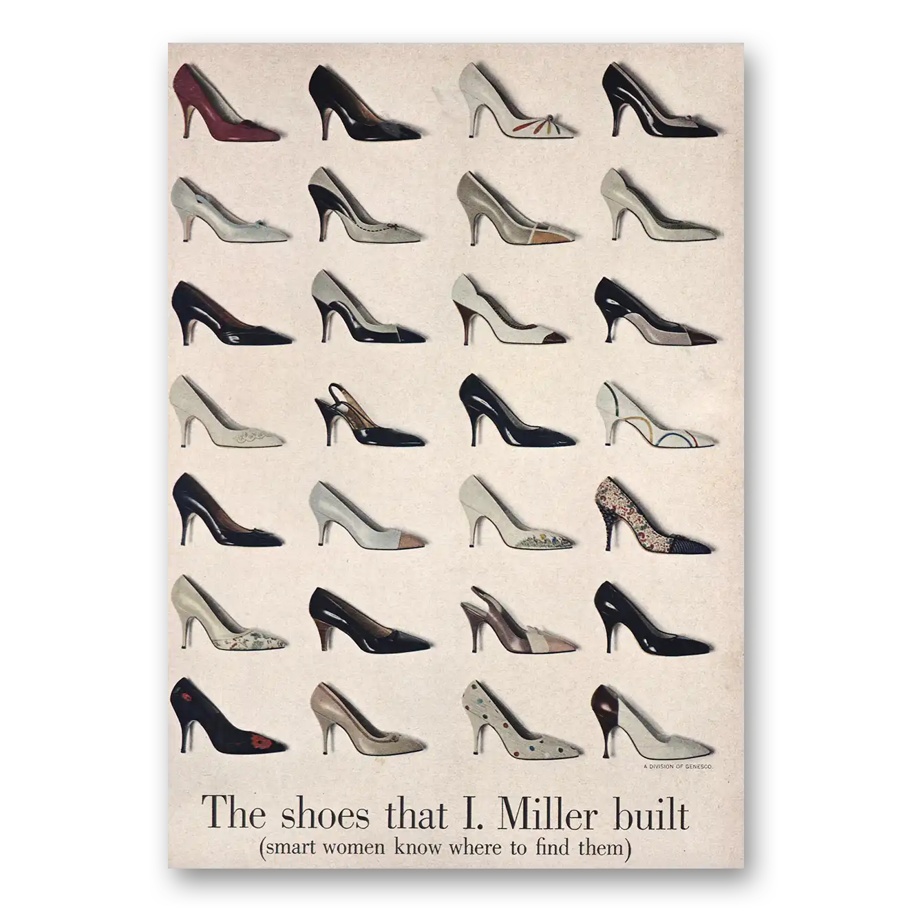 1961 I Miller Shoes That I Miller Built Vintage Magazine Print Ad