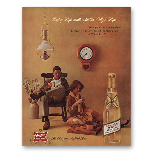 1961 Miller Beer Enjoy Life Vintage Magazine Print Ad