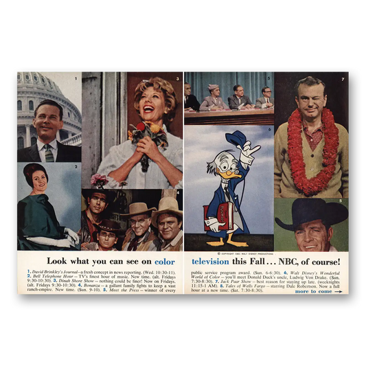 1961 NBC National Broadcasting Look What You Can See On Color Television Vintage Magazine Print Ad