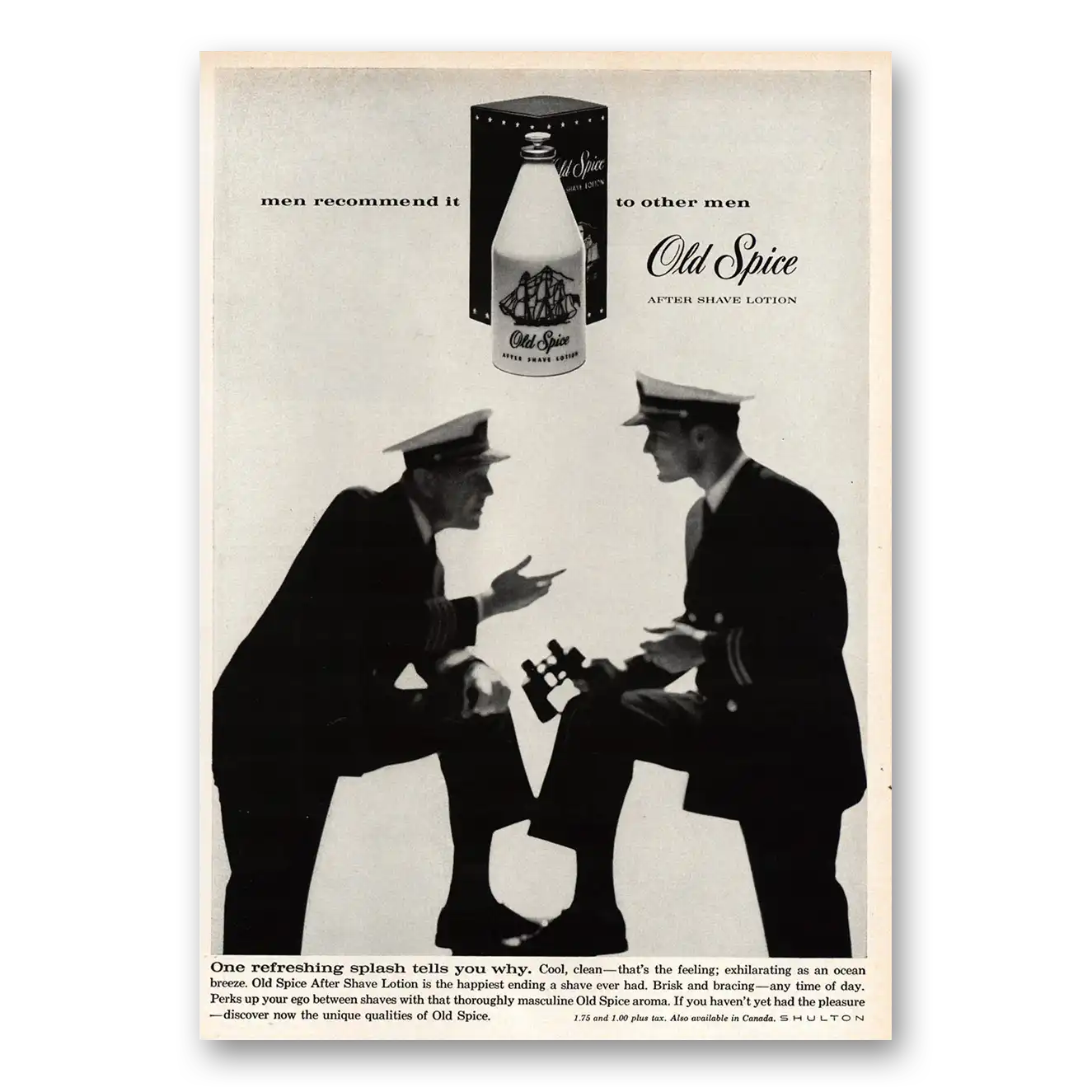 1961 Old Spice Recommend It to Other Men Vintage Magazine Print Ad