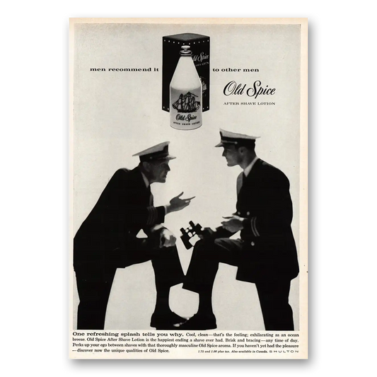 1961 Old Spice Recommend It to Other Men Vintage Magazine Print Ad