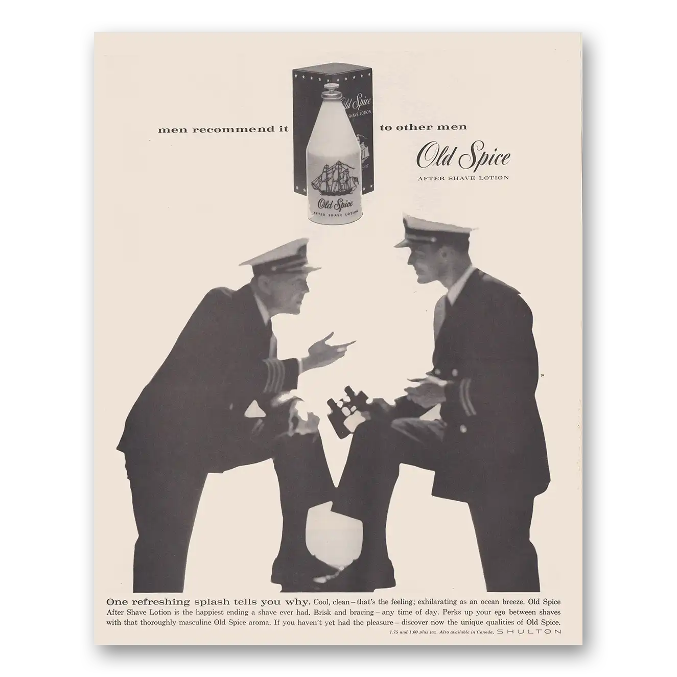 1961 Old Spice Men Recommend It To Other Men Vintage Magazine Print Ad