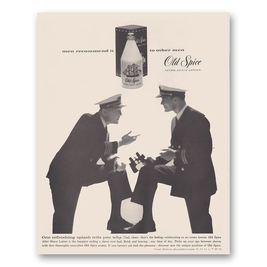 1961 Old Spice Men Recommend It To Other Men Vintage Magazine Print Ad