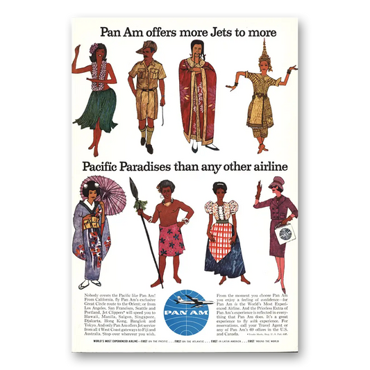 1961 Pan Am Pacific Paradises Vintage Magazine Print Ad