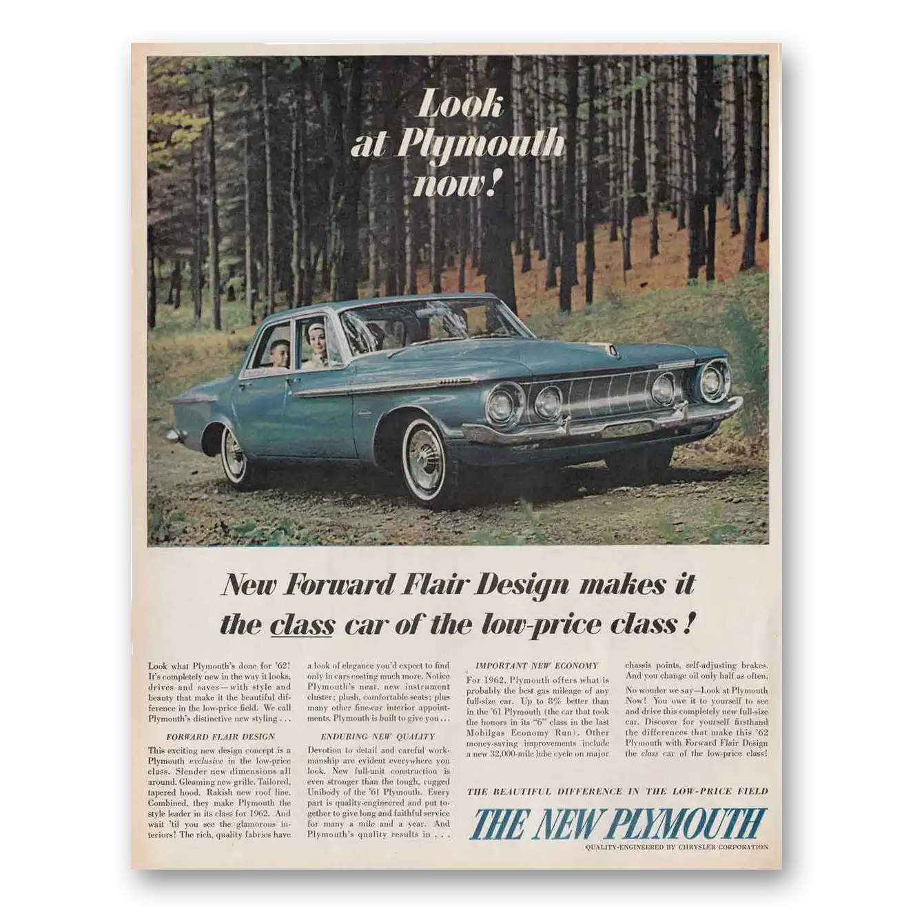 1961 Plymouth Forward Flair Design Vintage Magazine Print Ad