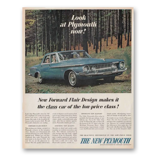 1961 Plymouth Forward Flair Design Vintage Magazine Print Ad