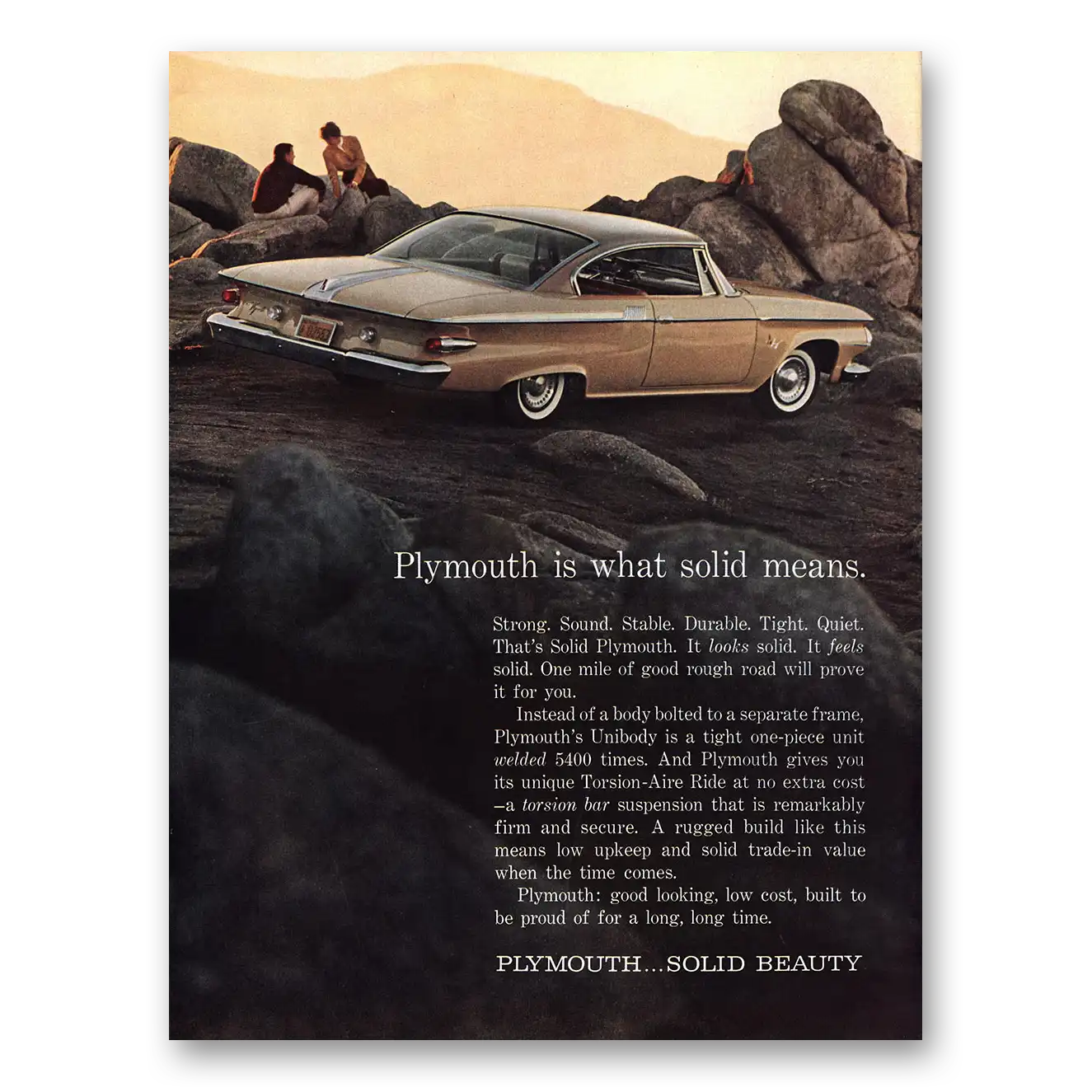 1961 Plymouth What Solid Means Vintage Magazine Print Ad