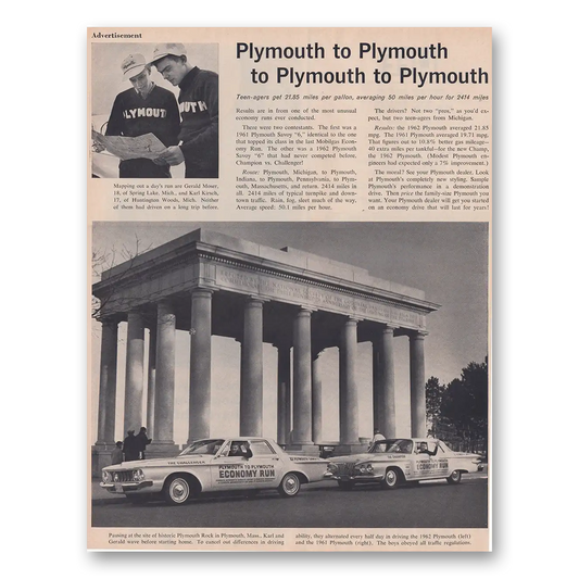 1961 Plymouth Plymouth to Plymouth Vintage Magazine Print Ad