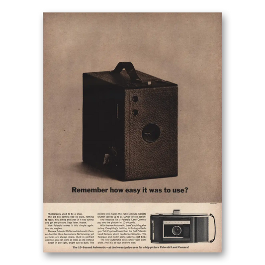 1961 Polaroid Land Camera Remember How Easy It Was To Use Vintage Magazine Print Ad