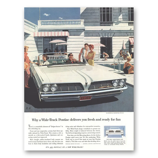 1961 Pontiac Bonneville Delivers You Fresh and Ready for Fun Vintage Magazine Print Ad